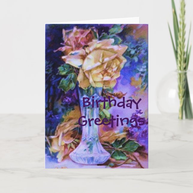 Birthday Gorgeous Roses Card (Front)