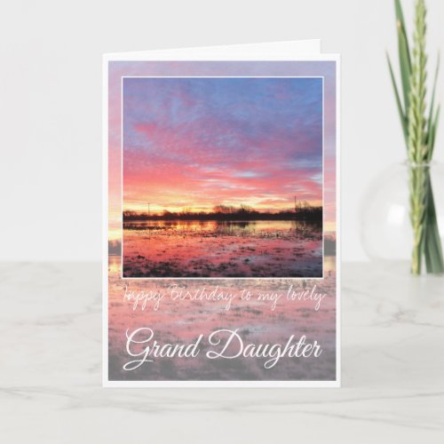 Birthday Grand Daughter Stunning Pink Sunrise Card