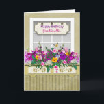 Birthday, Grandaughter, Flower Box on Window Card<br><div class="desc">See same image on many other categories including expressions,  invitations and more.</div>