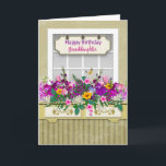 Birthday, Grandaughter, Flower Box on Window Card<br><div class="desc">See same image on many other categories including expressions,  invitations and more.</div>