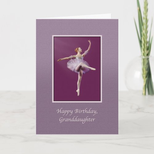 Birthday Granddaughter Ballerina in Purple Card