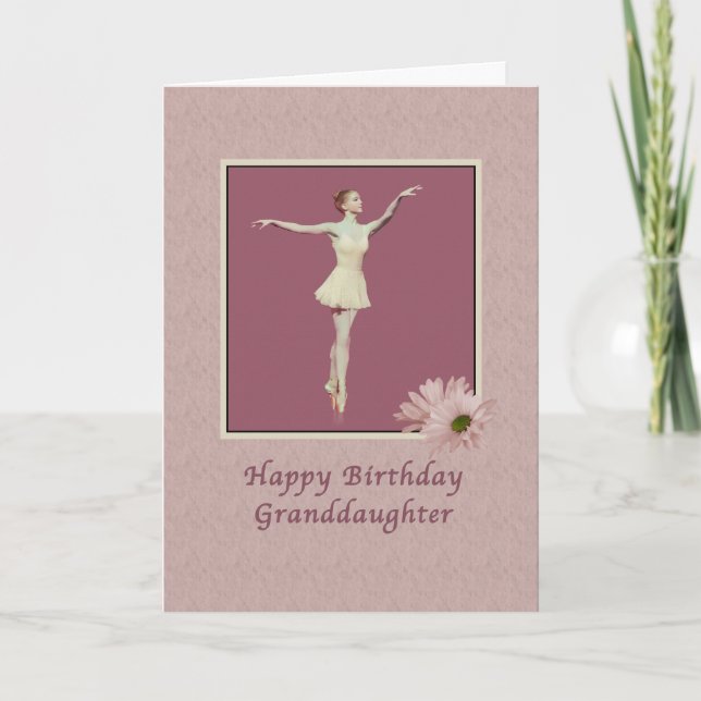 Birthday, Granddaughter, Ballerina On Pointe Card (Front)