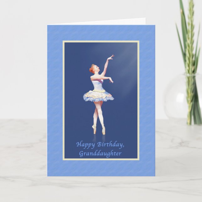 Birthday, Granddaughter, Ballerina On Pointe Card (Front)