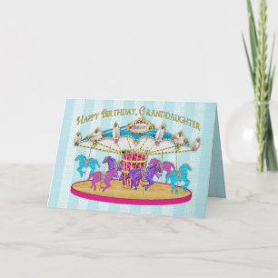 Birthday - Granddaughter - Carousel - Card