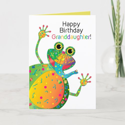 Birthday Granddaughter Frog Kaleidoscope Group Card