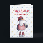 Birthday Granddaughter Fun Cool Seagull Bird  Card<br><div class="desc">Happy Birthday Granddaughter or customize Cute Super Cool Seagull red boots and hat Animal Humor Funny</div>