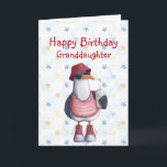 Birthday Granddaughter Fun Cool Seagull Bird  Card<br><div class="desc">Happy Birthday Granddaughter or customize Cute Super Cool Seagull red boots and hat Animal Humor Funny</div>