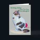 Birthday, Granddaughter, Green-eyed Cat Card<br><div class="desc">This lovely green-eyed cat makes a wonderful image for any pet lover. It looks especially nice on this birthday greeting card for someone special.   Feel free to change the inside verse to suit your needs.</div>