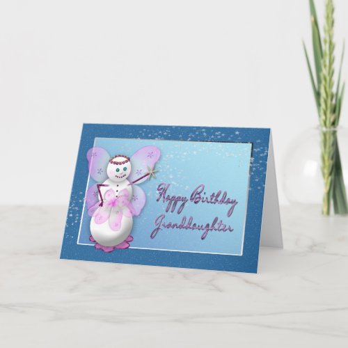 BIRTHDAY  GRANDDAUGHTER  SNOW FAIRY  MAGICAL CARD
