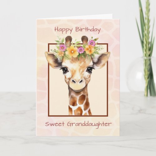 Birthday Granddaughter Sweet Safari Jungle Giraffe