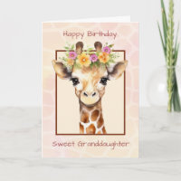 Birthday Granddaughter Sweet Safari Jungle Giraffe
