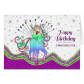 Birthday, Granddaughter, Unicorns and Rainbows (Front Horizontal)