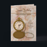 Birthday Grandfather Pocket Watch and Chain  Card<br><div class="desc">See many other categories with the same and/or similar image including jumbo greetings and invitations.</div>
