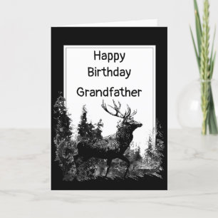 Birthday Grandfather Vintage Stag Deer Animal Card
