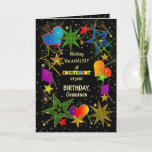 Birthday, GRANDSON, Abstract Galaxy, Colorful Card<br><div class="desc">Fun and very bright Birthday greeting in colorful vivid colors.   Abstract galaxy and/or universe filled with stars,  shooting stars and even hearts.  See same image in other categories and products.</div>