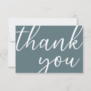 Birthday Gray Modern Script Thank You Card