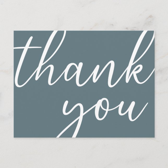 Birthday Gray Modern Script Thank You Postcard (Front)