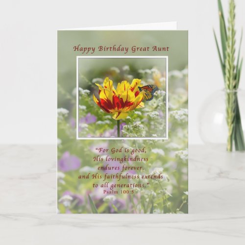 Birthday Great Aunt Religious Butterfly Card