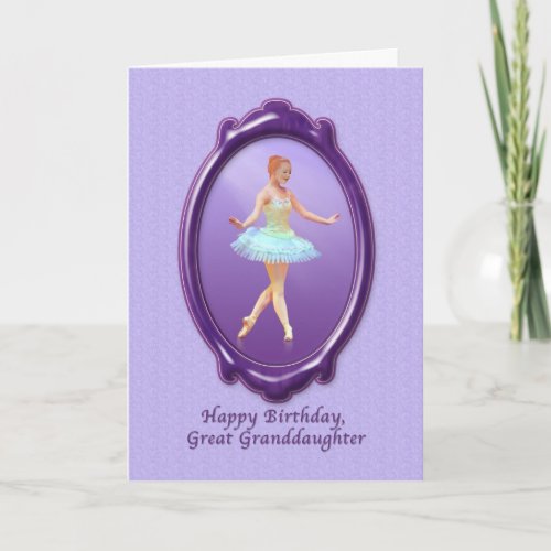 Birthday Great Granddaughter Ballerina Card