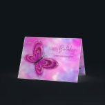 Birthday Great Granddaughter Glitzy Butterfly Card<br><div class="desc">Dainty and sweet image with glitzy butterfly in pink/purple.  See same/similar image for other categories and products.
Image has been designed digitally for a more reversed effect.</div>