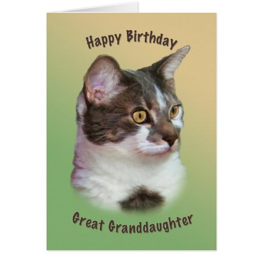 Birthday, Great Granddaughter, Golden-eyed Cat Card | Zazzle
