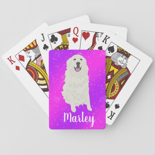 Birthday Great Pyrenees Mountain Dog  Poker Cards