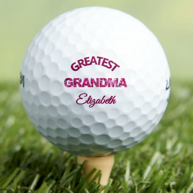 Birthday Greatest Grandma Personalized pink Gift Golf Balls (Creator Uploaded)