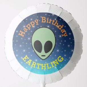 Birthday Green Alien Balloon