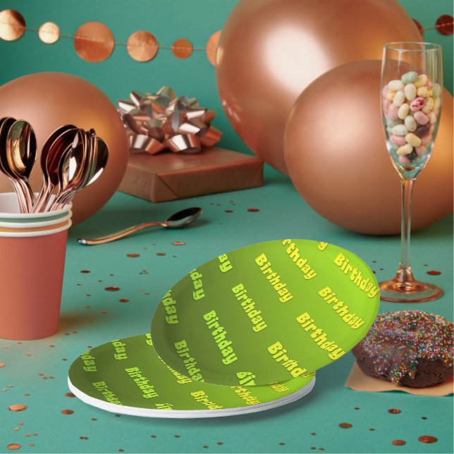 Birthday (green) paper plates (Multi)