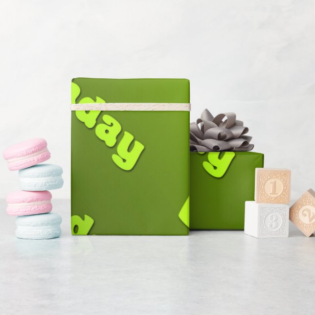Birthday (green) wrapping paper (Baby Shower)