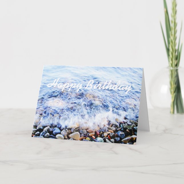 Birthday greetin card blue wave (Front)