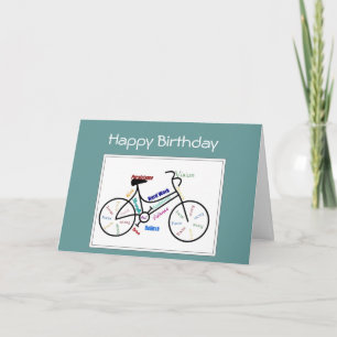 Birthday Greeting Bike Cycle, Sport Motivational Card
