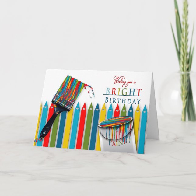BIRTHDAY GREETING - BRIGHT - CONCEPT/Paintbrush Card (Front)