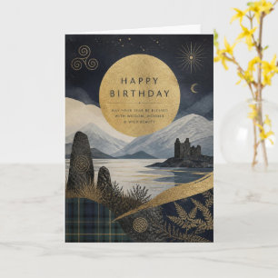 Birthday Greeting Card, Celtic Scottish Castle Card