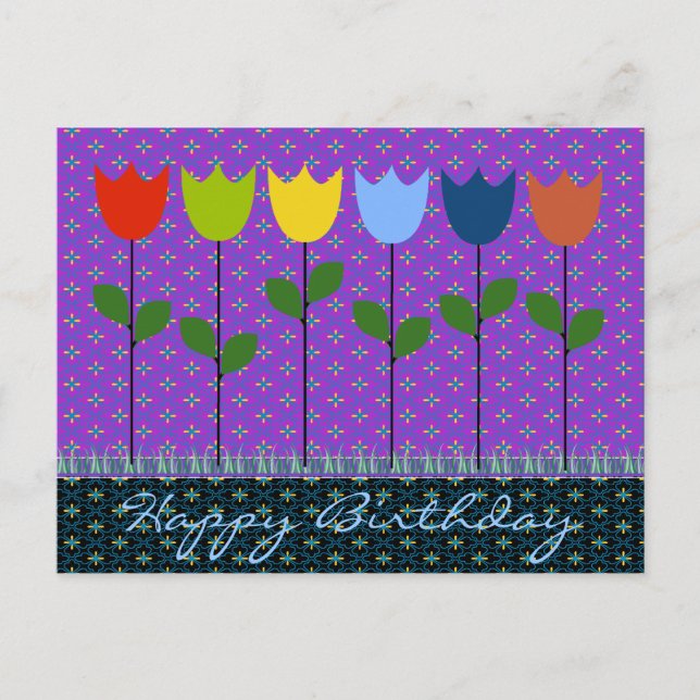 Birthday greeting Card for all ages : Tulips (Front)