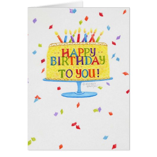 Birthday Greeting Card Happy Birthday To You Cake (Front)