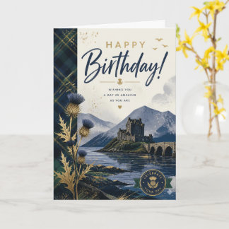 Birthday Greeting Card, Scottish Castle Watercolor Card