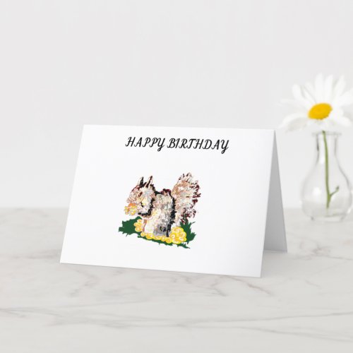 Birthday Greeting Card  Squirrel Nuts about You