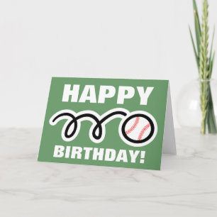 Birthday greeting card with baseball design