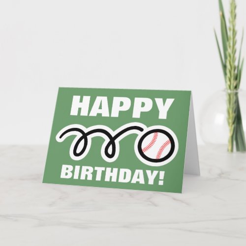 Birthday greeting card with baseball design