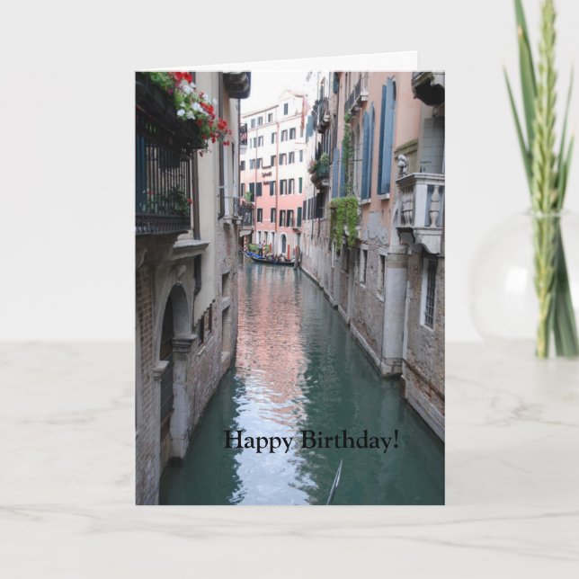 Birthday Greeting Card with Venice, Italy (Front)