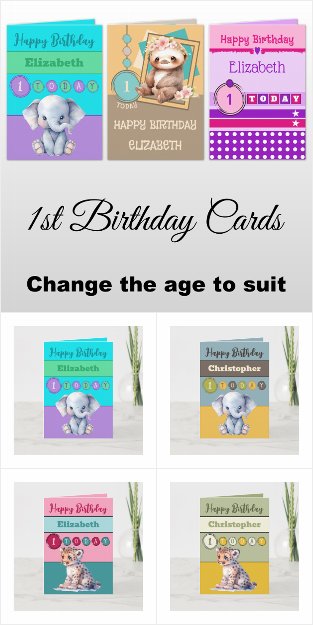 Birthday Greeting Cards for 1st Birthday