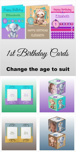 Birthday Greeting Cards for 1st Birthday