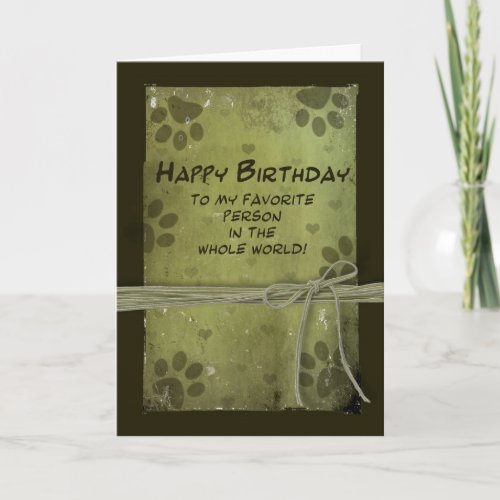 Birthday greeting  FROM PET _ PAW IMPRESSIONS Card
