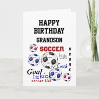 Birthday Greeting Grandson Soccer Fan Fun