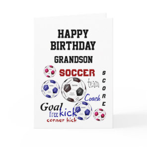 Birthday Greeting Grandson Soccer Fan Fun Card