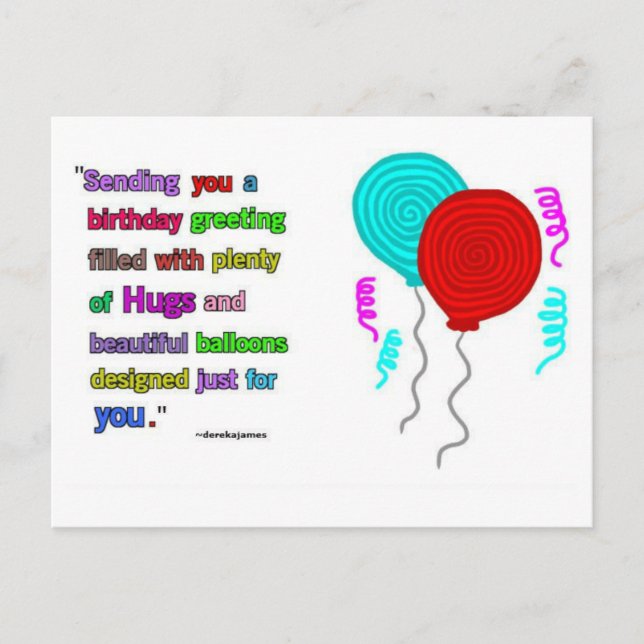 Birthday Greeting Quote Postcard (Front)