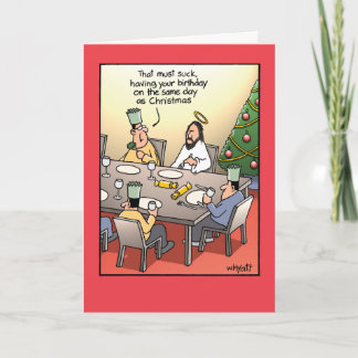 Birthday Greeting Suck Humor Christmas Card