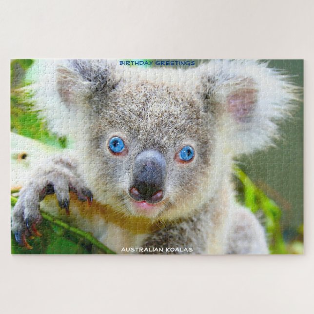 Birthday Greetings Australian Koalas Jigsaw Puzzle (Horizontal)
