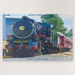 Birthday Greetings Australian Steam Trains Jigsaw Puzzle
